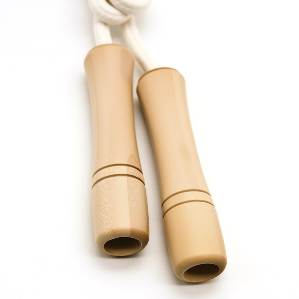 Jump Rope for Kids - Wooden Handle - Adjustable Cotton Braided Fitness Skipping