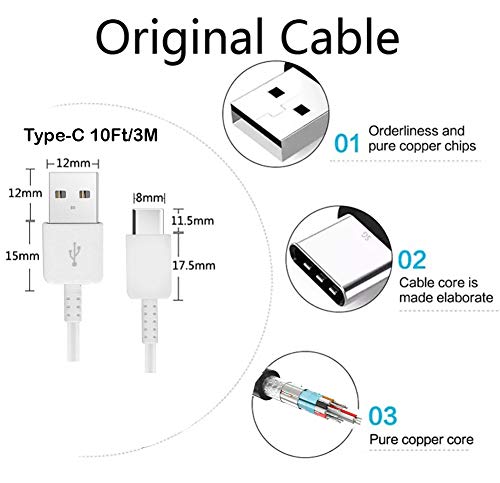 Tech 10 Inches (2Xpack) Usb Type-C Cable Samsung Galaxy S22 Plus 5G Also Fast Qu