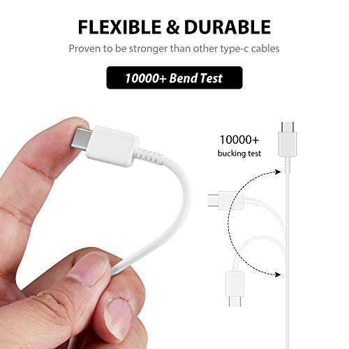 Tech 10 Inches (2Xpack) Usb Type-C Cable Samsung S21 Fe Also Fast Quick Charges
