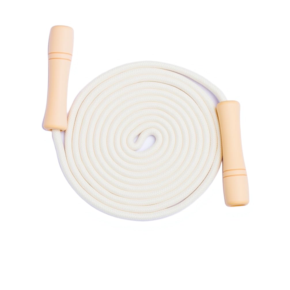 Jump Rope for Kids - Wooden Handle - Adjustable Cotton Braided Fitness Skipping