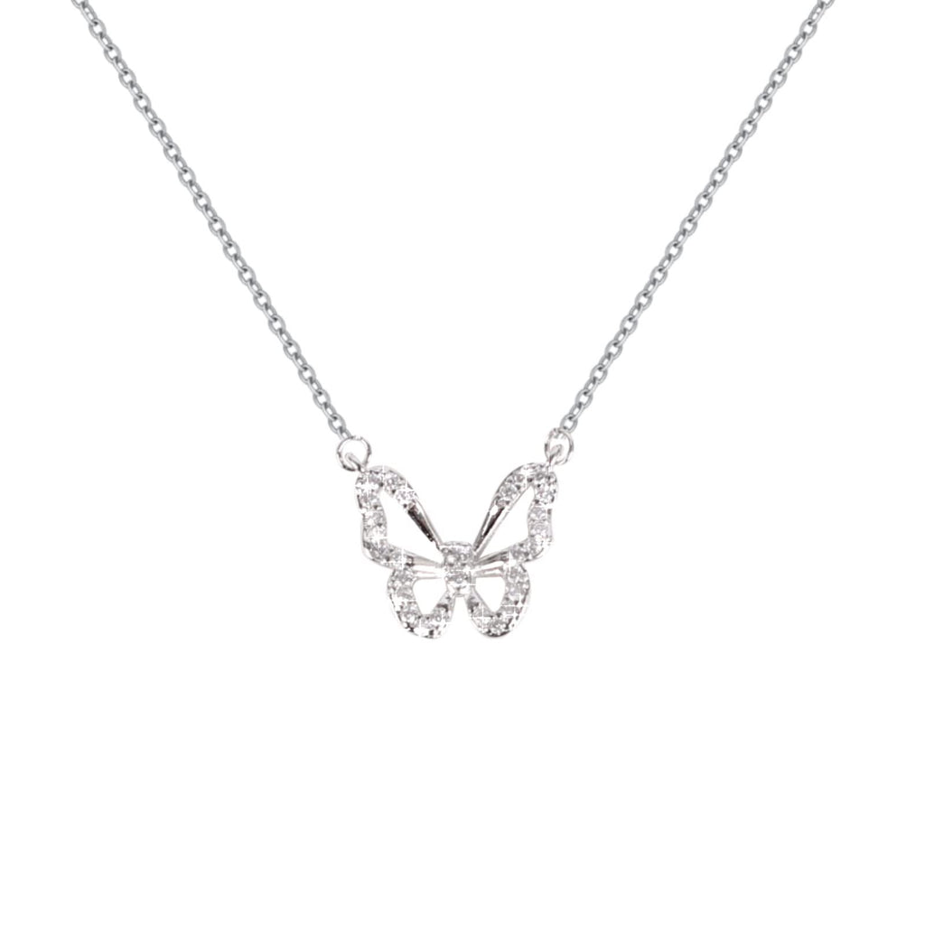 Butterfly Necklace - Rhinestone Pendant Necklaces for Women Butterflies Charm Je
