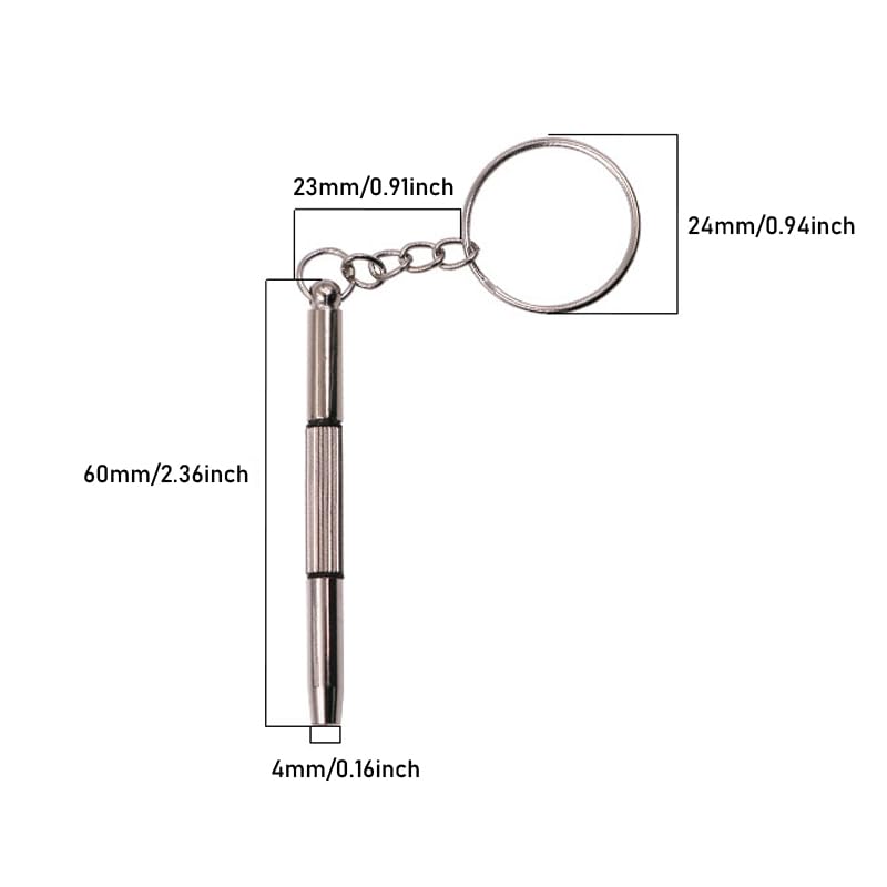 Pack Eyeglass Screwdriver Keychain Mini 3in1 Flat Phillips Hex Portable Glass