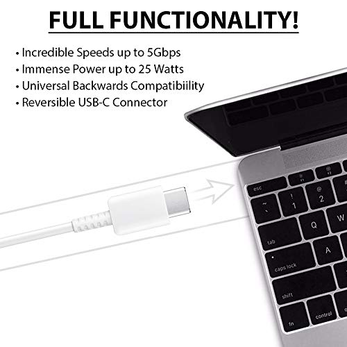 Tech 10 Inches (2Xpack) Usb Type-C Cable Samsung S21 Fe Also Fast Quick Charges