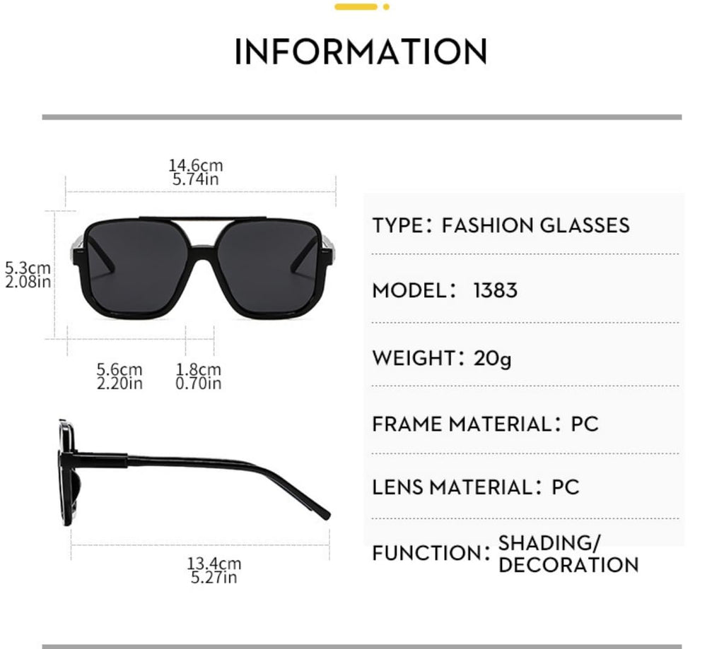 Pieces Retro Oversized Aviator Sunglasses for Women Men Square Semi Rimless 70
