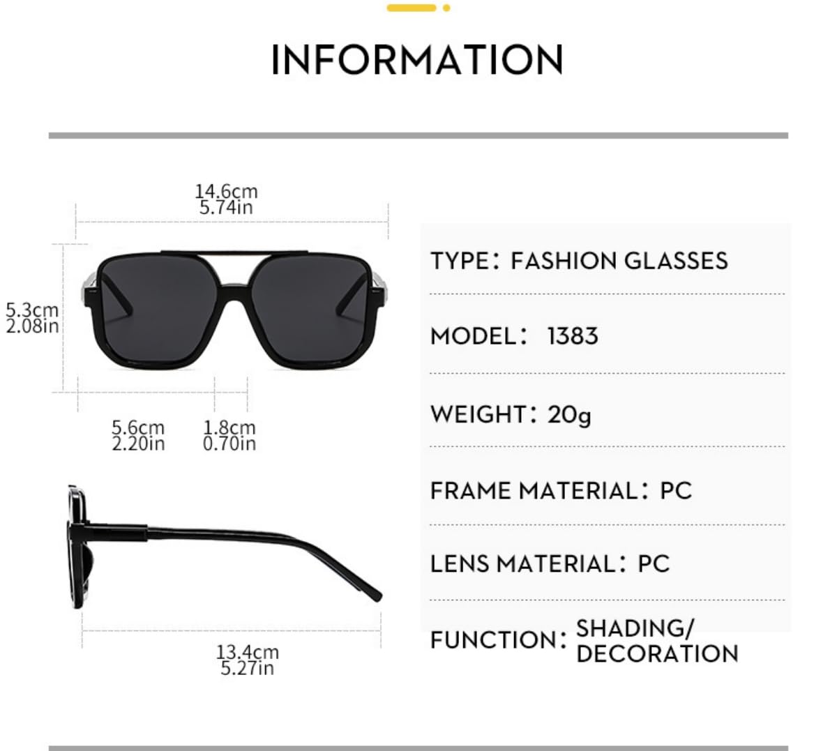 Pieces Retro Oversized Aviator Sunglasses for Women Men Square Semi Rimless 70