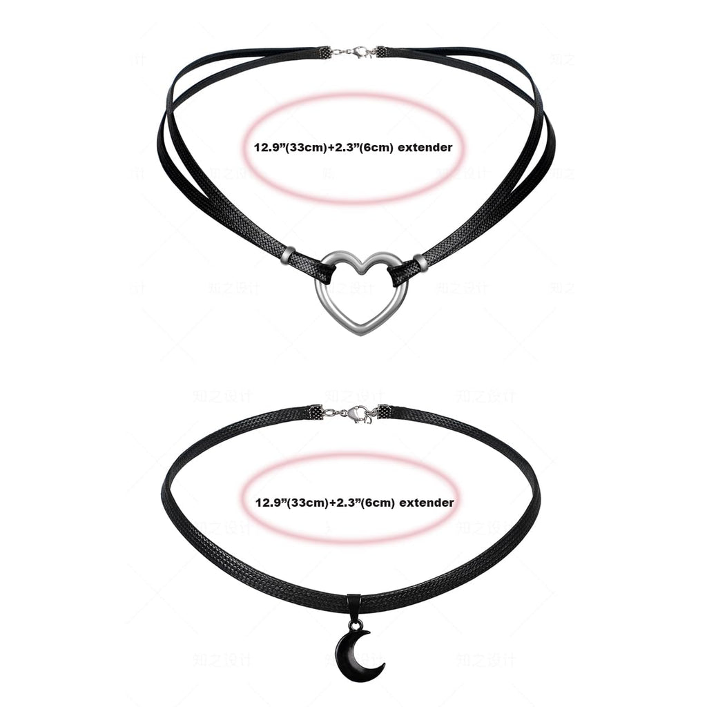 5 PCS Necklaces Choker Set Gothic Boho Moon Necklace, Moon Necklaces for Women,L