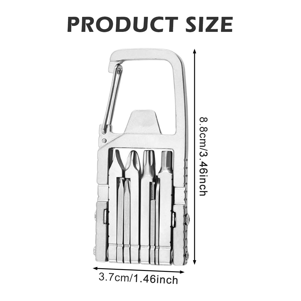 1 Mini Multi Tool, Portable Keychain Multitool Screwdriver Bit, Folding Outdo