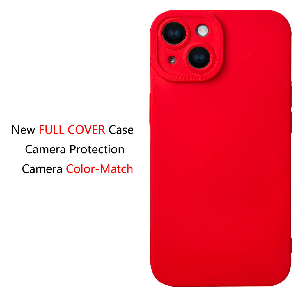 for iPhone 14 Case, Red Silicone TPU Rubber Back Cover Case Compatible for iPhon