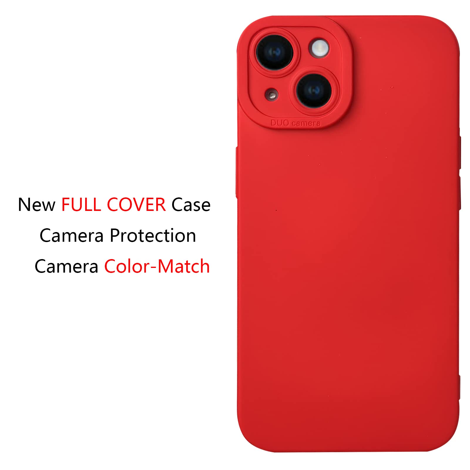 for iPhone 14 Case, Red Silicone TPU Rubber Back Cover Case Compatible for iPhon
