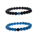 CNLQ Long Distance Bracelets For Lovers Couples Matching Gift Matte Agate 8mm Be