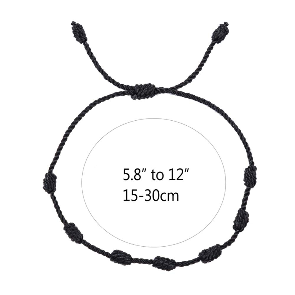 6 Pieces Handmade Knots Red Black Evil Eye Bracelets for Protection and Good Luc