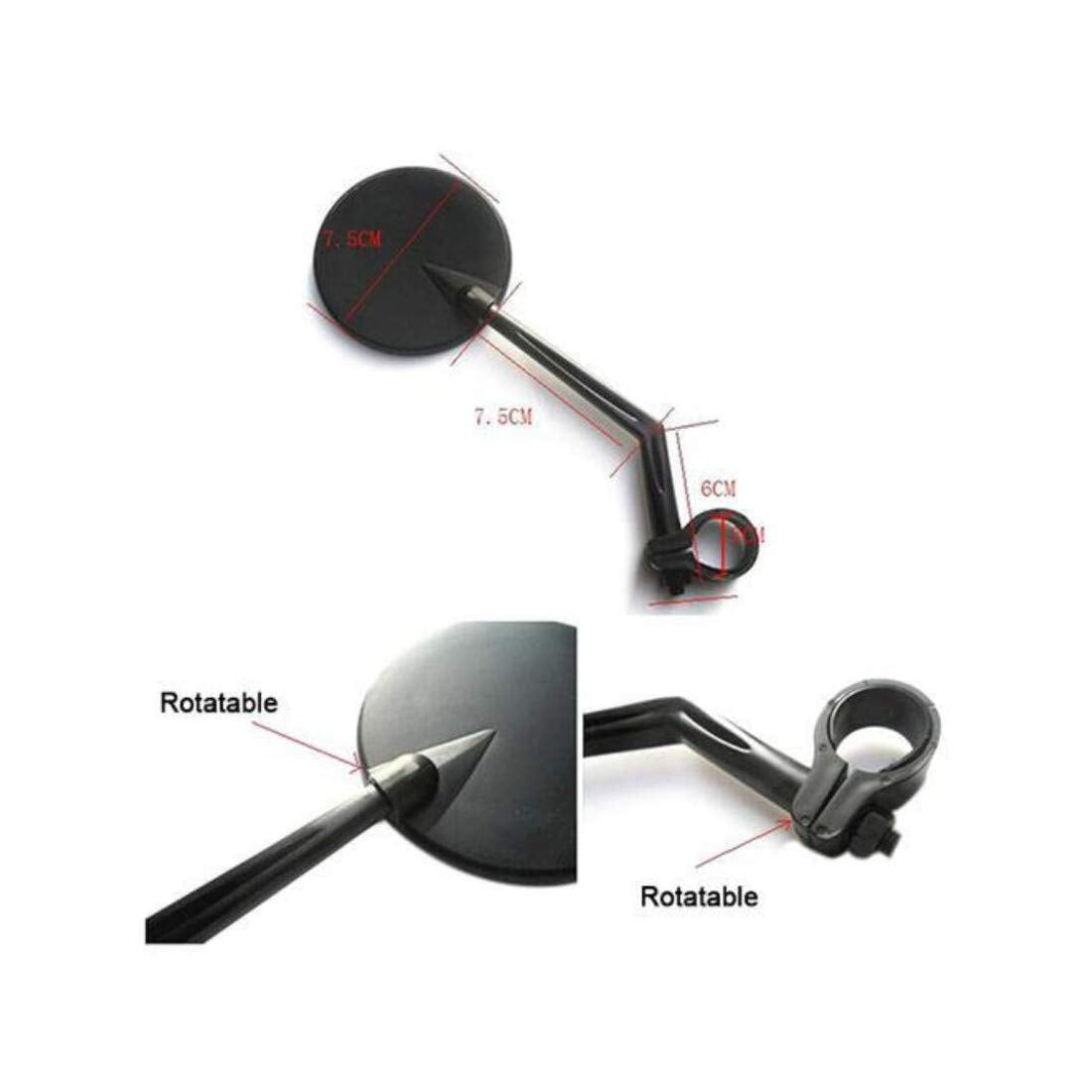 Scooter Adjustable Rear View Glass Bicycle Mirror Reflector Rearview Mirror Comp