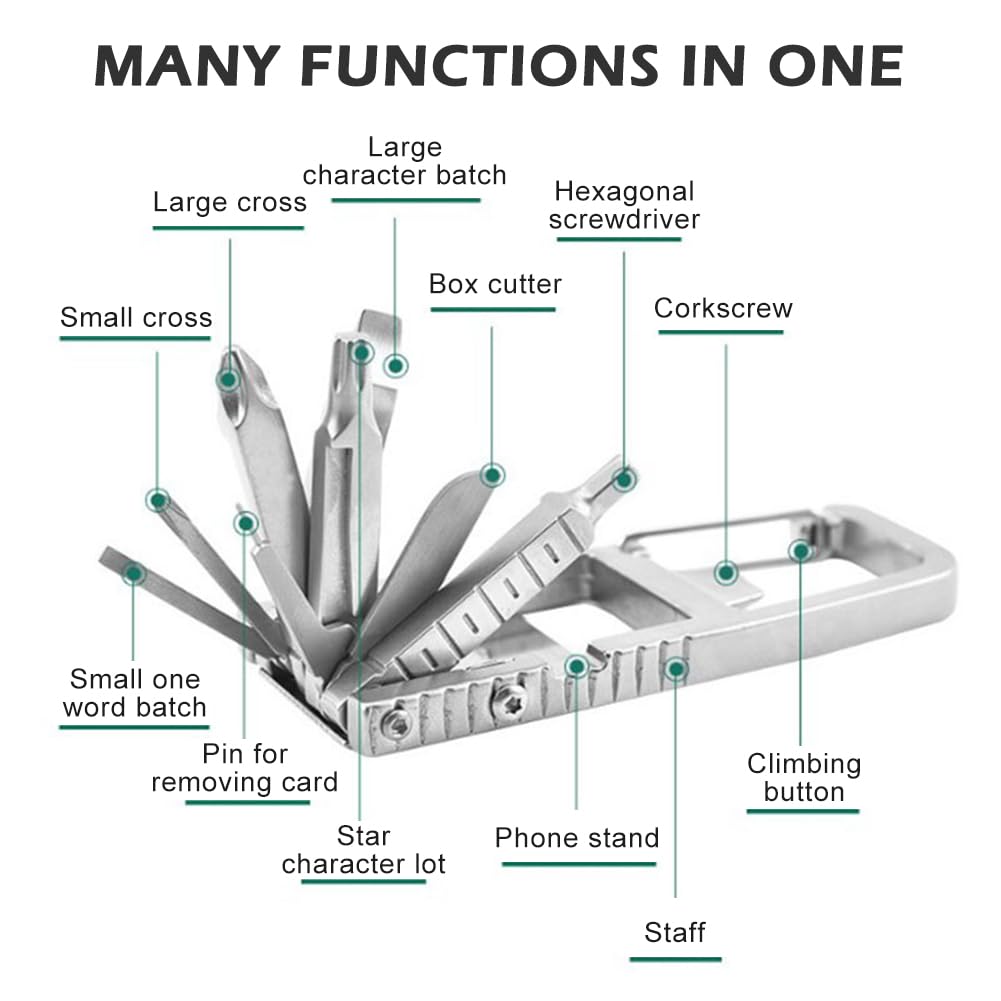 1 Mini Multi Tool, Portable Keychain Multitool Screwdriver Bit, Folding Outdo