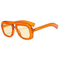 Square Aviator Sunglasses for Women Men Flat Top Frame 70s Oversized Squa