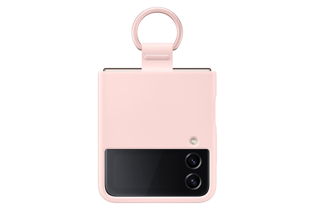 Galaxy Z Flip 4 Silicone Cover with Ring, Protective Phone Case with Finger Loop