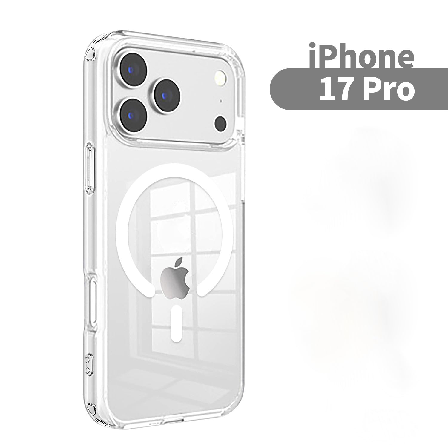 17 Pro Case, Transparent Acrylic Tpu Shockproof Phone Cover With Magnetic Wirele