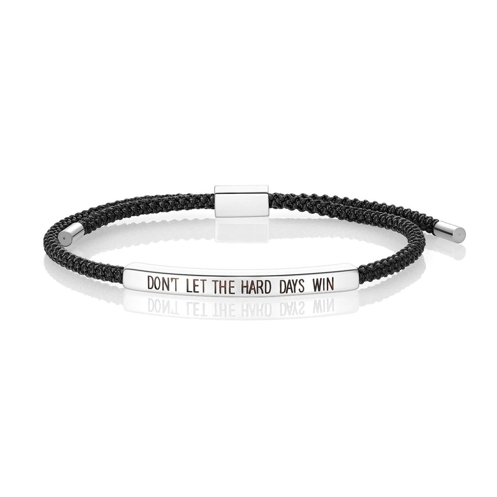 Dont Let The Hard Days Win Bracelet for Women Men, Handmade Braided Adjustable W