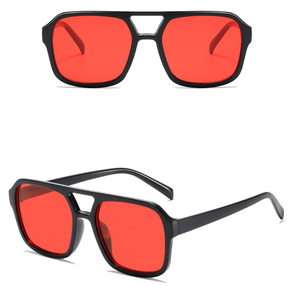 70s Square Aviator Sunglasses Women Men Vintage Rectangle Sunglasses Flat