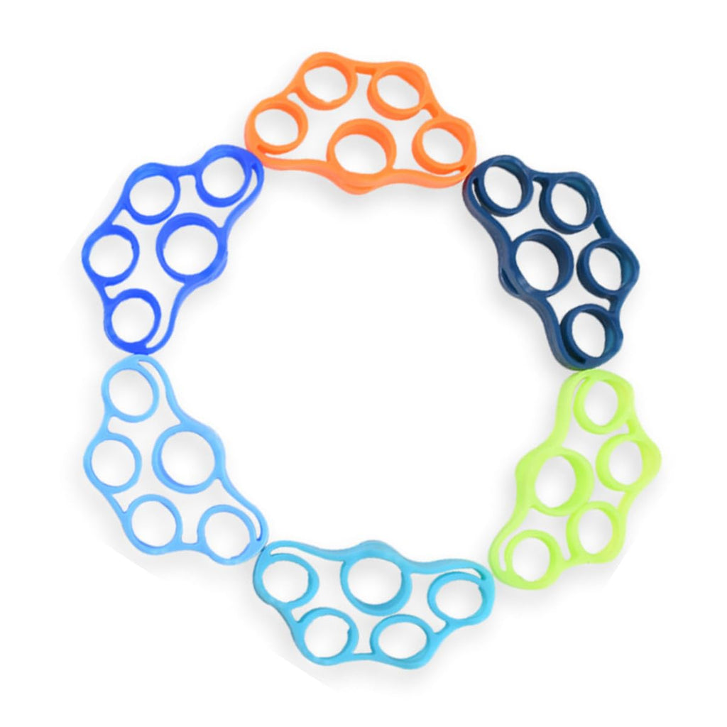 6 Pack Finger Strengthener - 3 Resistance Levels Silicone Exerciser - Hand Grip