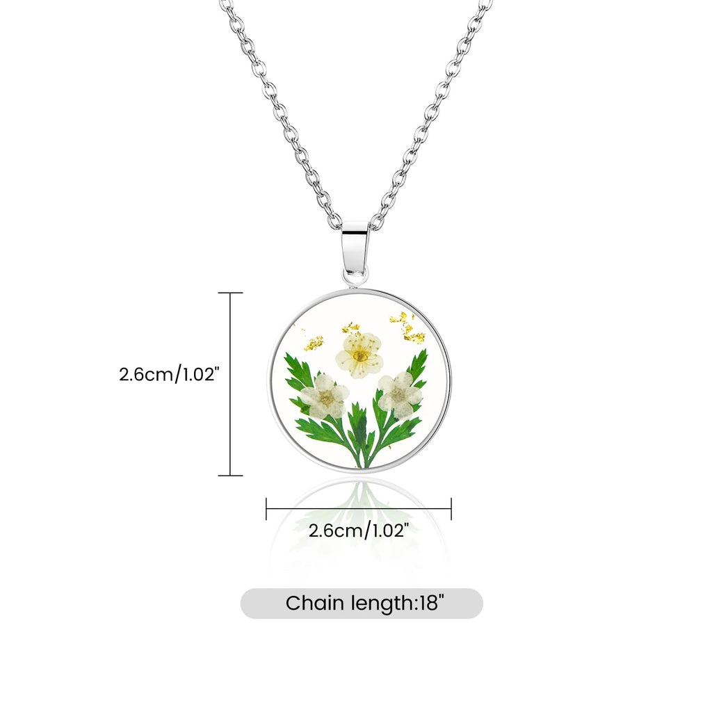 Lily of the valley Pressed Flower Necklace,Personalized Gold Handmade Necklace,M