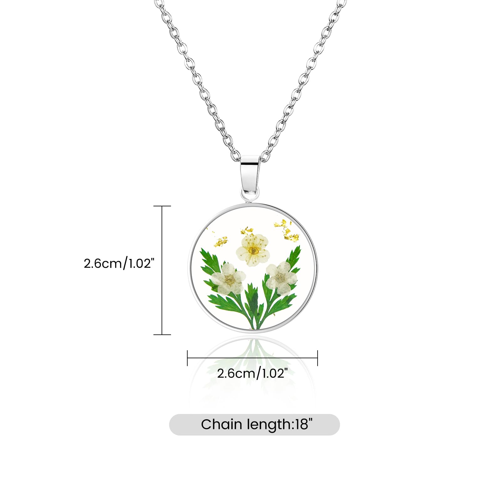 Lily of the valley Pressed Flower Necklace,Personalized Gold Handmade Necklace,M