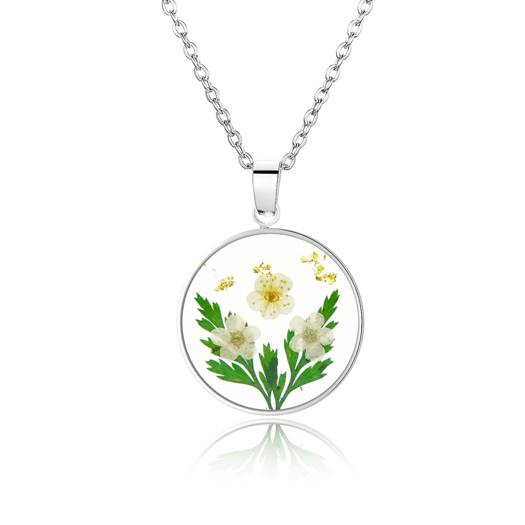 Lily of the valley Pressed Flower Necklace,Personalized Gold Handmade Necklace,M