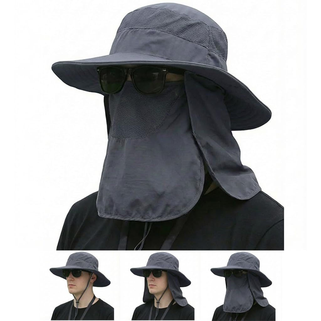 Hat Bucket Hats for Men Women,Outdoor Wide Brim Fishing Hat with Detachable Face