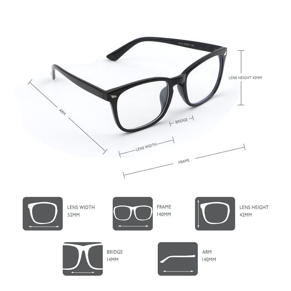 Square Blue Light Blocking Glasses - Clear Computer & Gaming Glasses for
