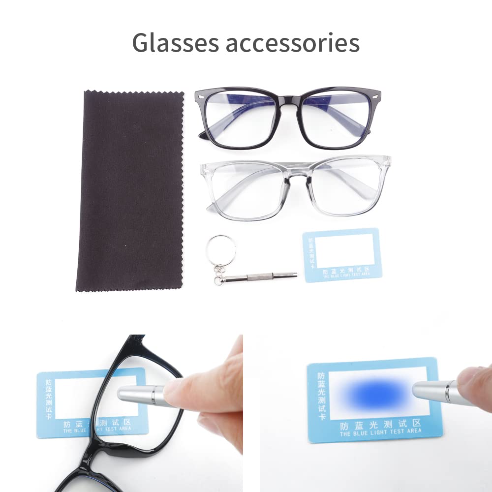 Square Blue Light Blocking Glasses - Clear Computer & Gaming Glasses for