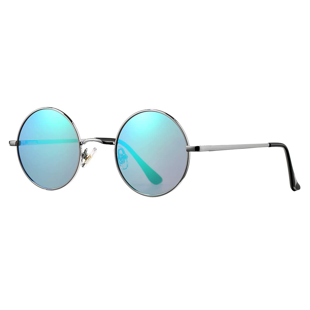 Small Round Polarized Sunglasses for Men Women Circle Retro Shades Metal Hi