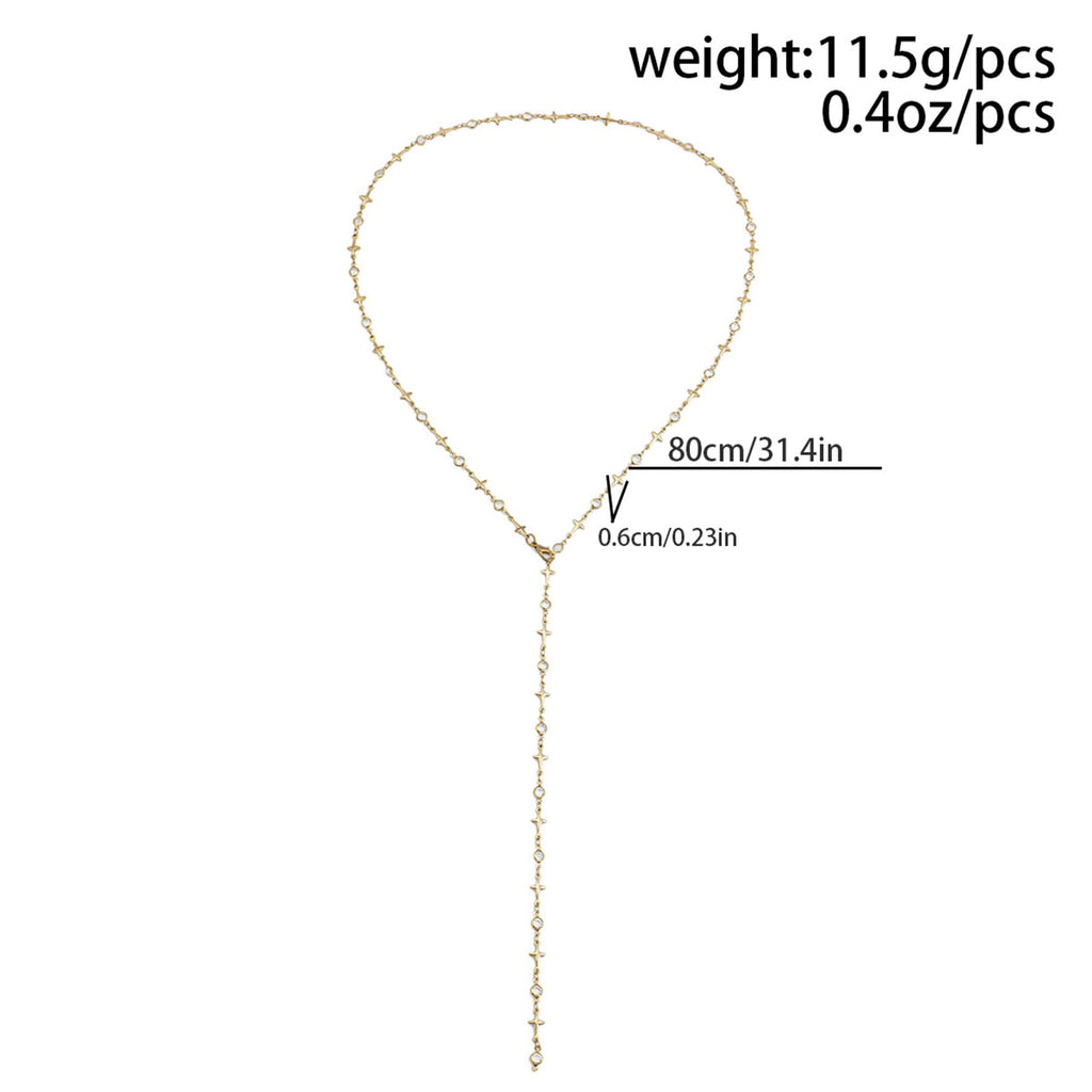 Y-shaped Chain for Women Pearl Star Long Chain Y2k Jewelry Irregular Gold Jewelr