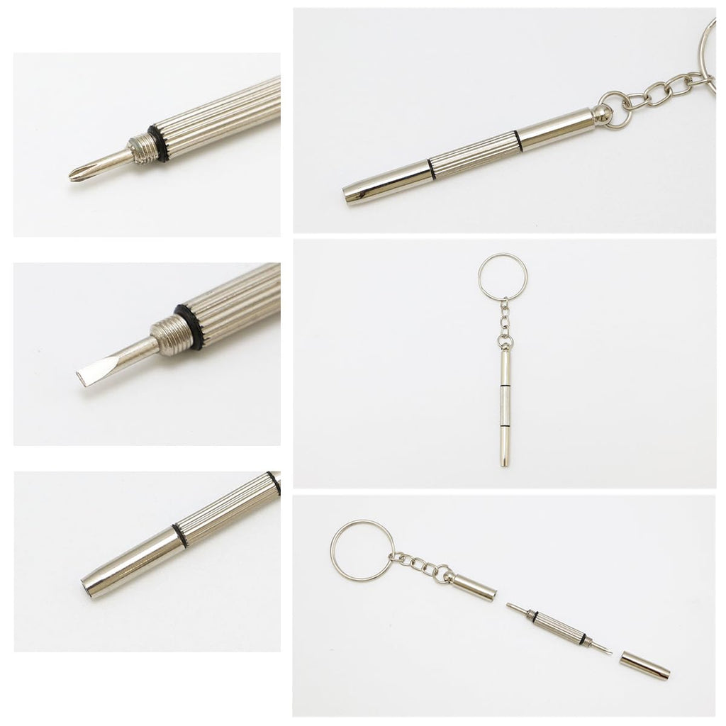 Pack Eyeglass Screwdriver Keychain Mini 3in1 Flat Phillips Hex Portable Glass