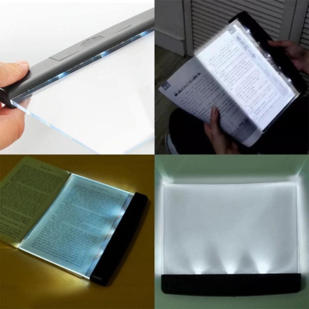 Light for Reading in Bed at Night Clear LED Book Full Page Light Illuminator Pan