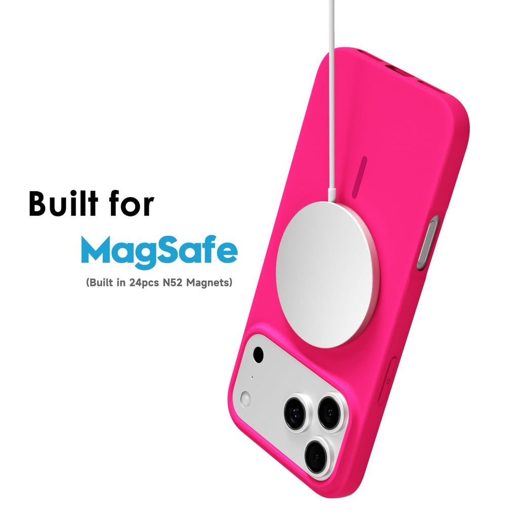 Iphone 17 Pro Case Silicone Mag Safe, Magnetic Slim Thin Phone Case Magsafe Wire