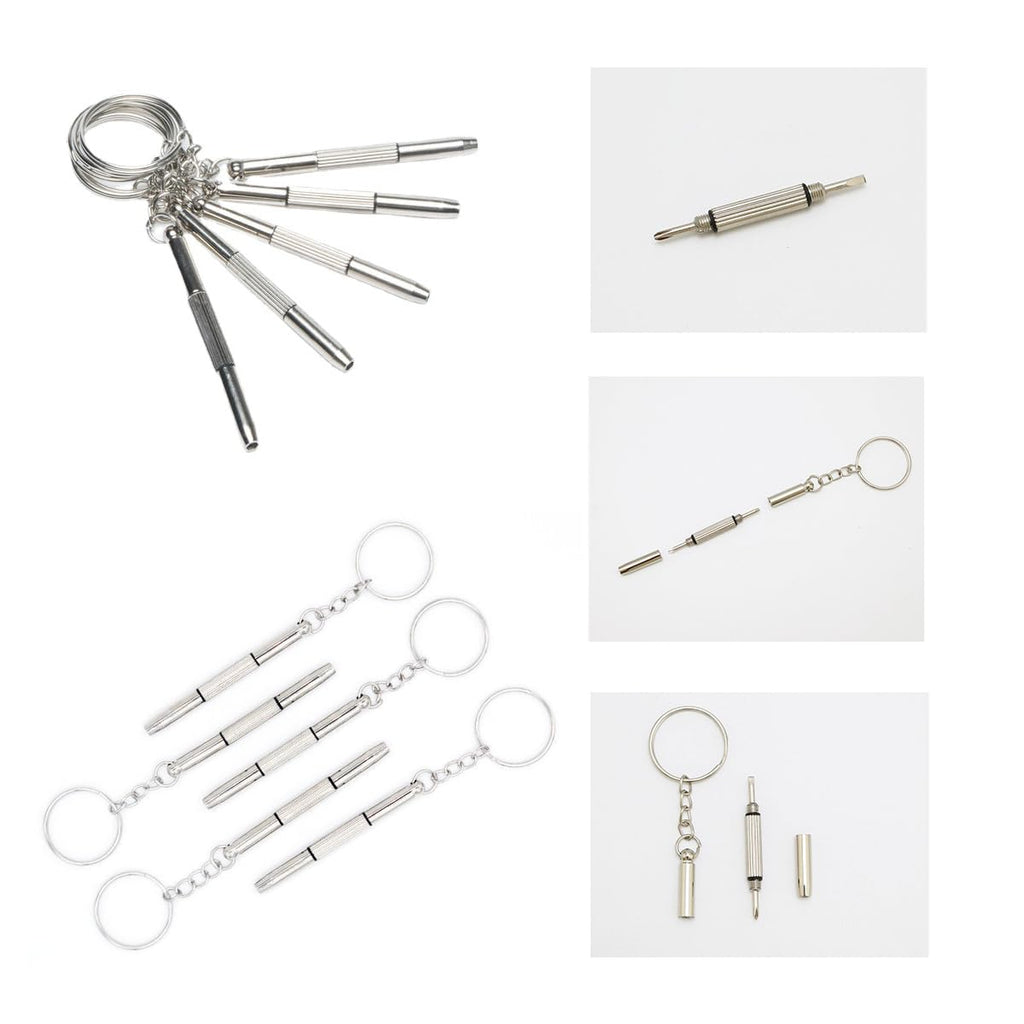 Pack Eyeglass Screwdriver Keychain Mini 3in1 Flat Phillips Hex Portable Glass