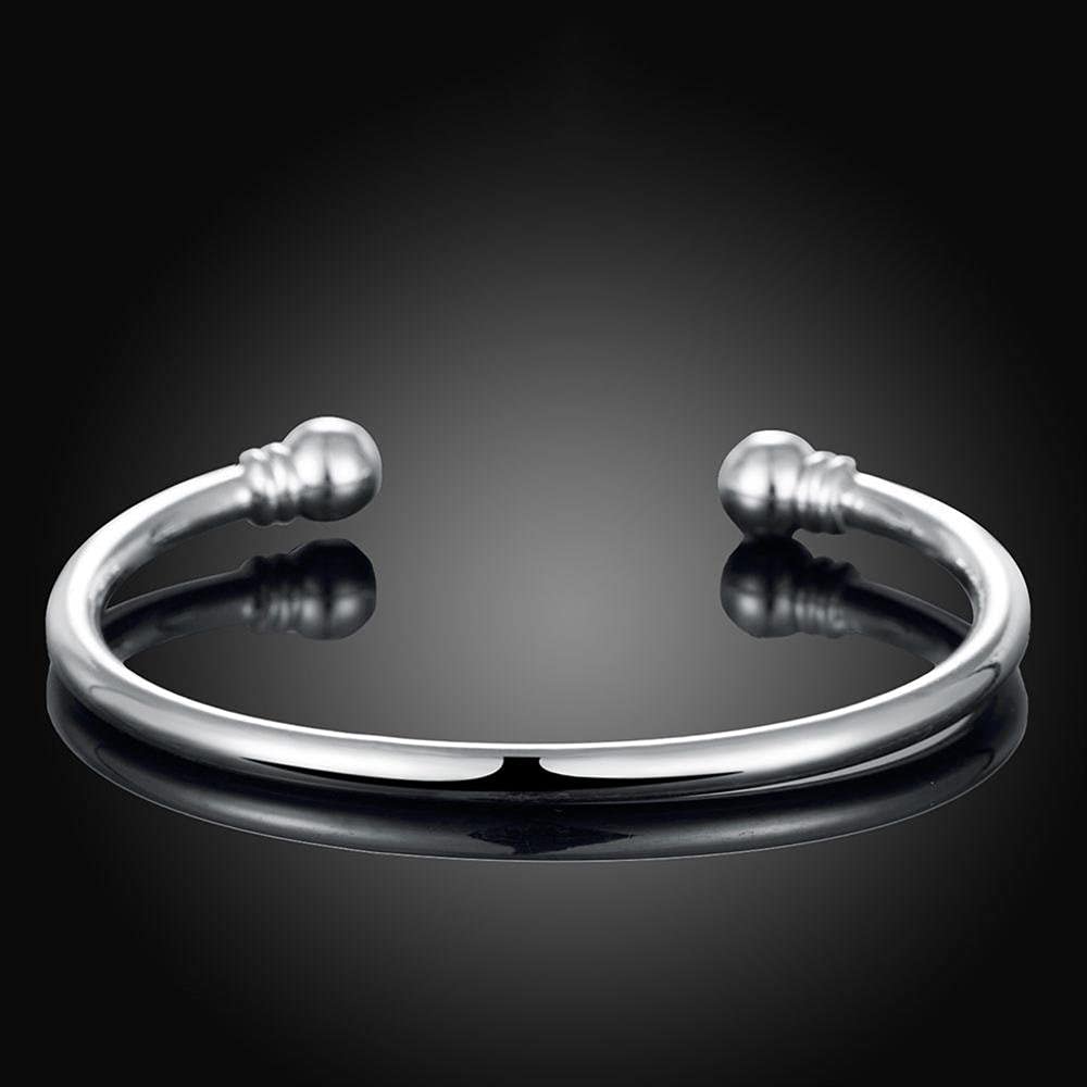 925 Silver Bangle Bracelet, Fashion Jewelry Simple Cuff Bangles for Women Mom Wi