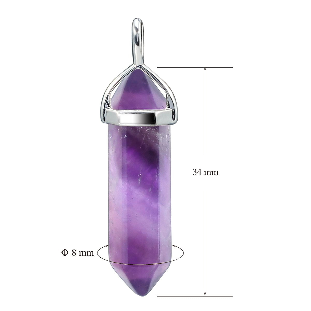 Amethyst Necklace Gemstone Crystal Necklace for Women Healing Stone pendant Jewe