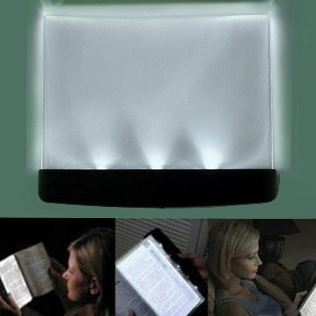 Light for Reading in Bed at Night Clear LED Book Full Page Light Illuminator Pan