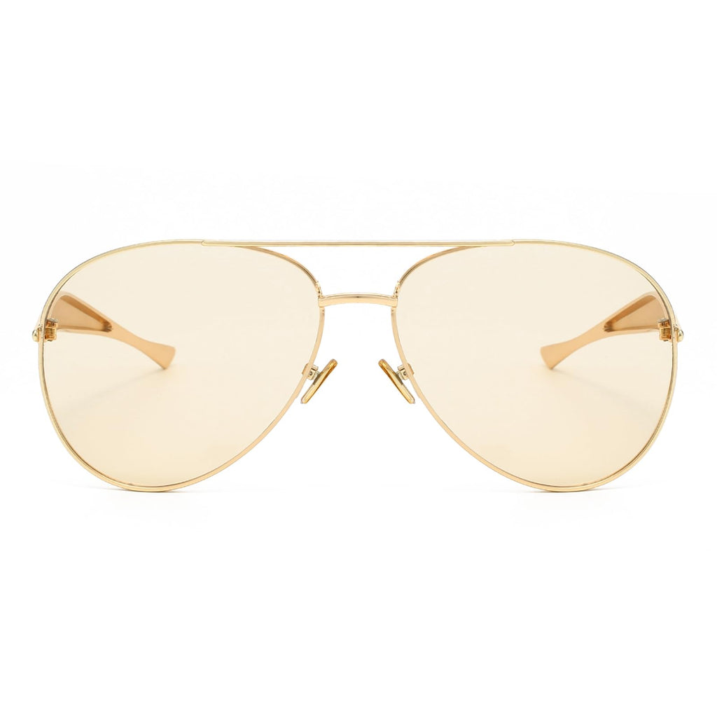 Gold Aviator Sunglasses for Women Men Trendy Oversized 70s Aviators Sun Gl