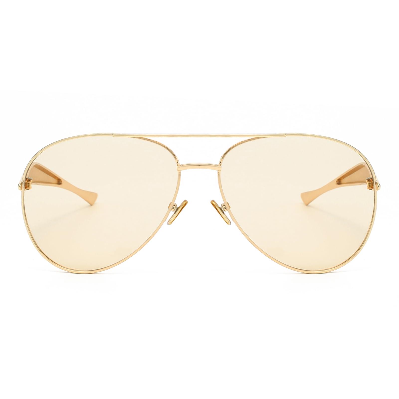 Gold Aviator Sunglasses for Women Men Trendy Oversized 70s Aviators Sun Gl