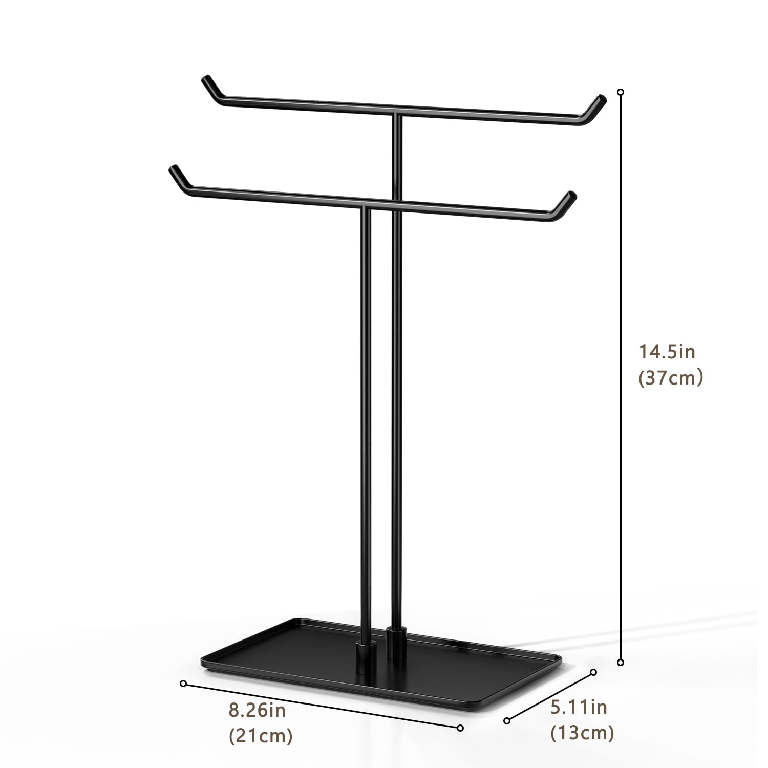 Necklace Stand: Black Metal Necklace Organizer for Home Decor