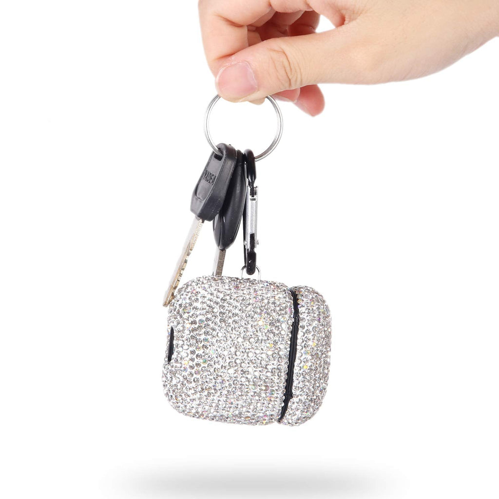 Case For Airpods With Keychain, Shockproof Protective Premium Bling Rhinestone C