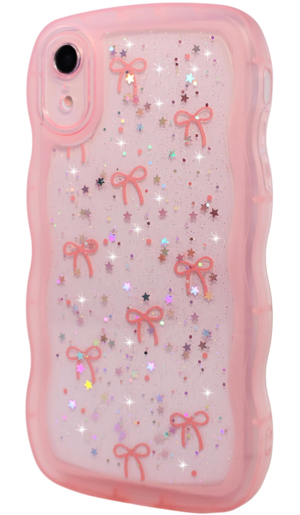 iPhone XR Case, Glitter Star & Curved Edge Handle Grip Design, Military-Grad