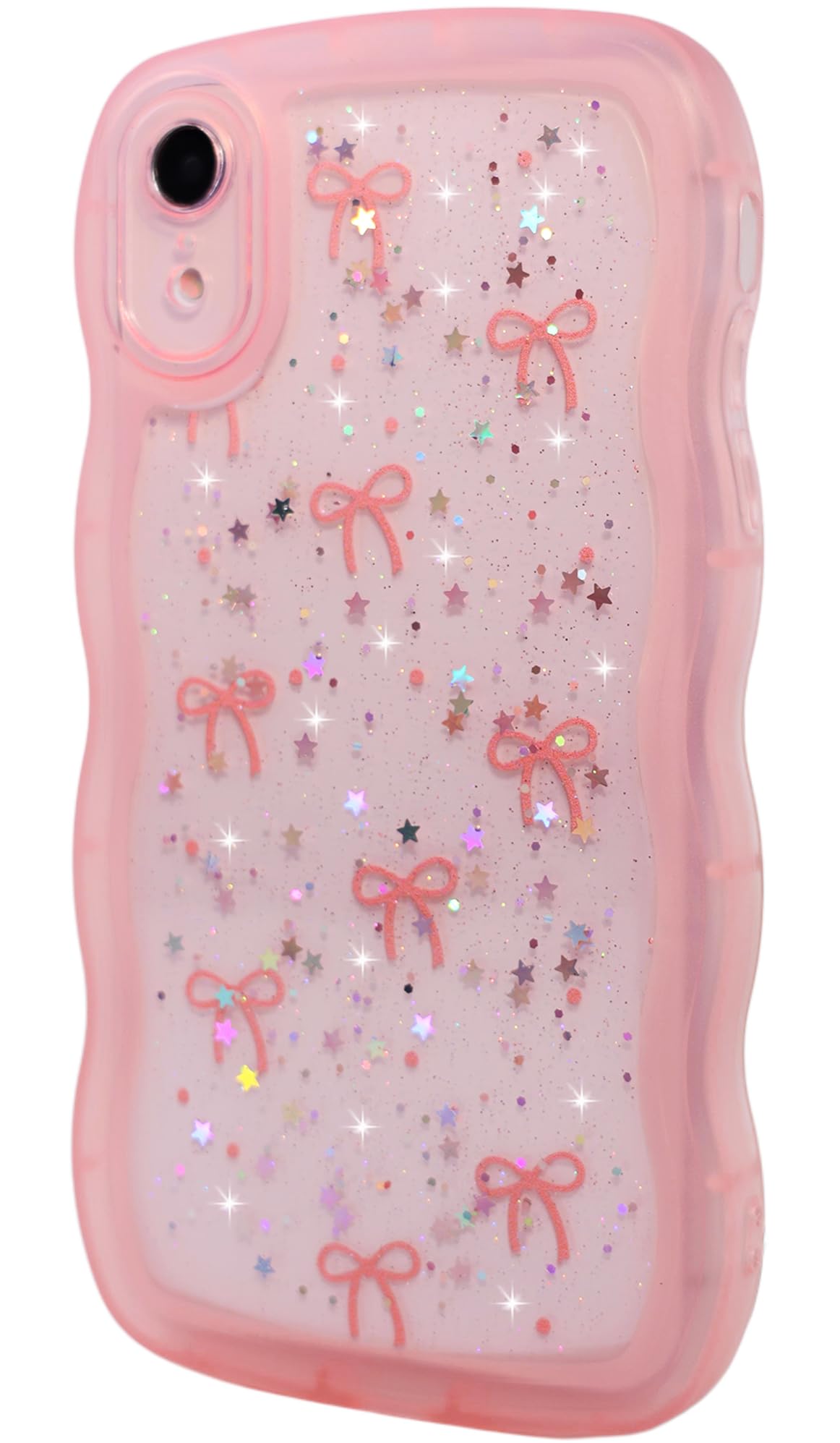 iPhone XR Case, Glitter Star & Curved Edge Handle Grip Design, Military-Grad