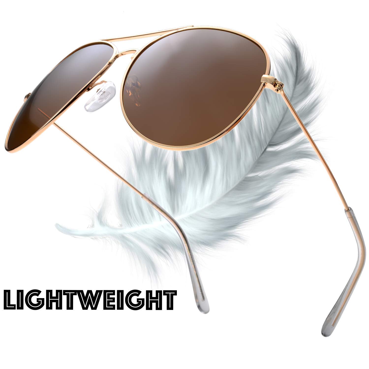 Classic Aviator Frame Light Color Lens XL Oversized Sunglasses Gift Box (2
