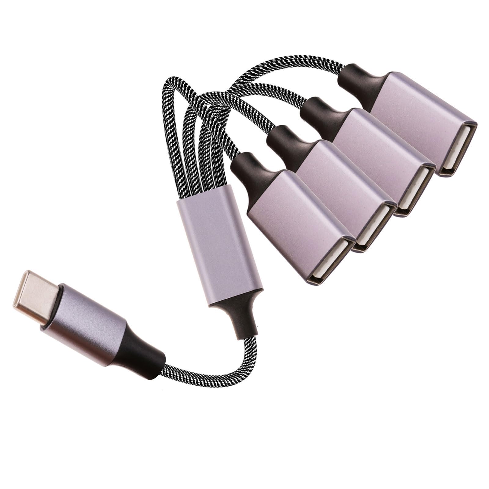USB-C OTG Splitter Y Cable(10 inch long),USB C Male to Four USB A Female Cable A