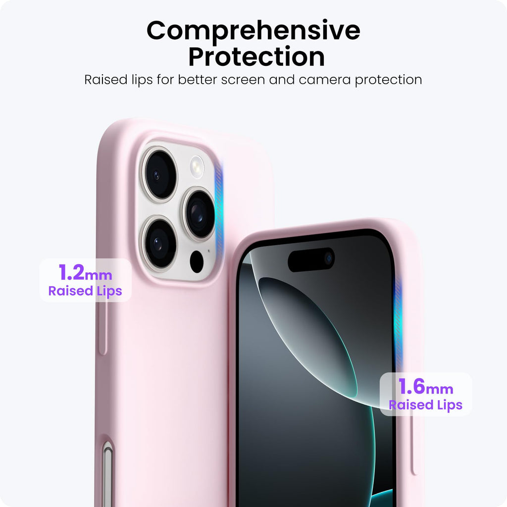 16 Pro Max Case 6.9", Slim Liquid Silicone 3 Layers Soft Gel Rubber Shockproof P