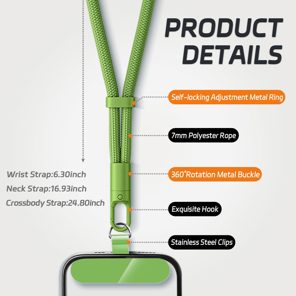 Pack Phone Lanyard,2×Phone Wrist Strap,4×Tether Tabs,Universal Cell Phone Multif