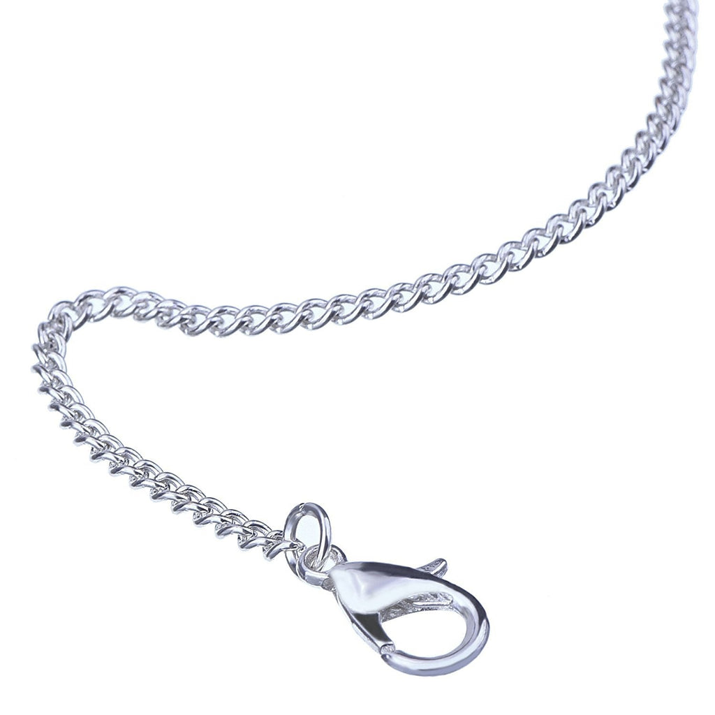 12 Pack Iron DIY Chain Necklaces Lobster Clasp Link Chain Necklaces Silver Plate
