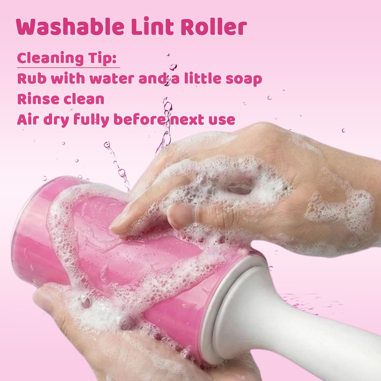 Roller 2 Pack, Reusable Sticky Lint Roller Portable Pet Hair Remover Cl
